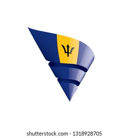 Barbados flag, vector illustration on a white background.