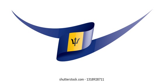 Barbados flag, vector illustration on a white background.