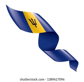 Barbados flag, vector illustration on a white background.