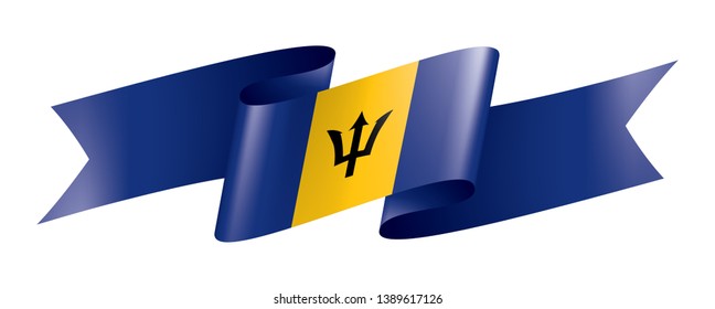 Barbados flag, vector illustration on a white background.