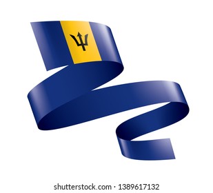 Barbados flag, vector illustration on a white background.
