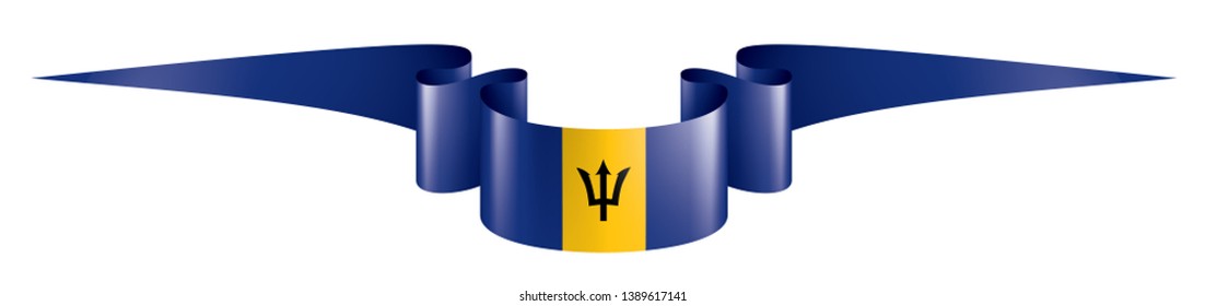 Barbados flag, vector illustration on a white background.
