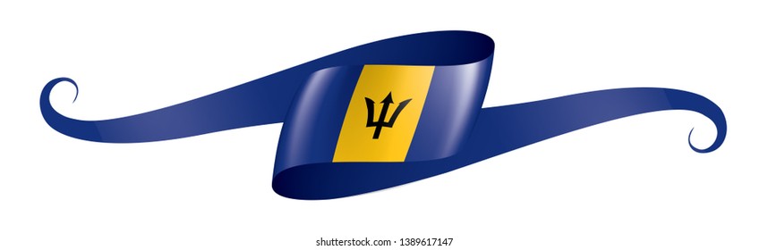 Barbados flag, vector illustration on a white background.