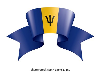 Barbados flag, vector illustration on a white background.