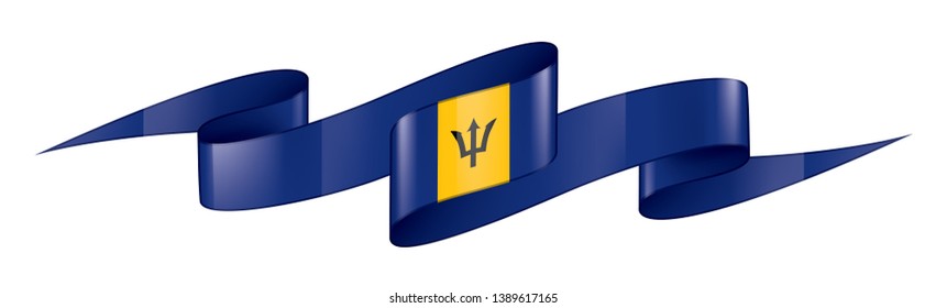 Barbados flag, vector illustration on a white background.