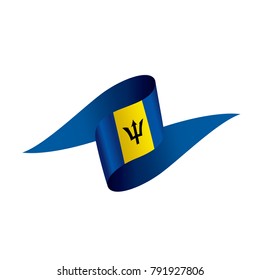 Barbados flag, vector illustration on a white background