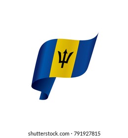 Barbados flag, vector illustration on a white background