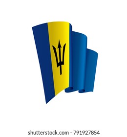 Barbados flag, vector illustration on a white background