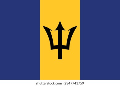 Barbados flag vector image icon