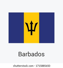 Barbados Flag Vector Isolated On Background. Barbados Flag Symbol Modern, Simple, Vector, Icon For Website Or Mobile App