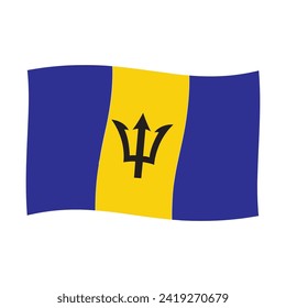 Vector de bandera de Barbados aislado en fondo blanco.