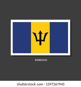 Barbados flag Vector Square Icon