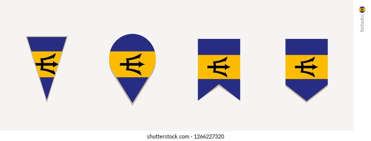 Barbados flag in vertical design, vector illustration.