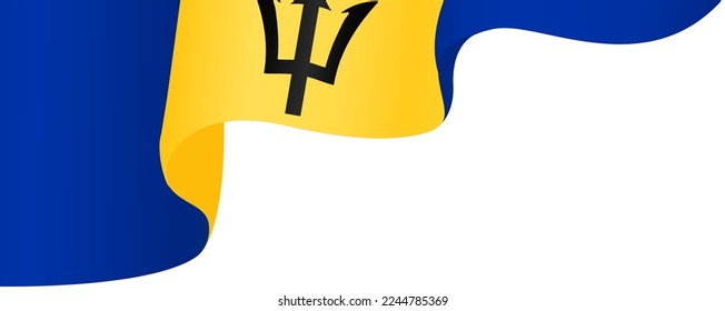 Barbados  flag wave  isolated  on png or transparent background,Symbol Barbados ,template for banner,card,advertising ,promote,and business matching country poster, vector illustration