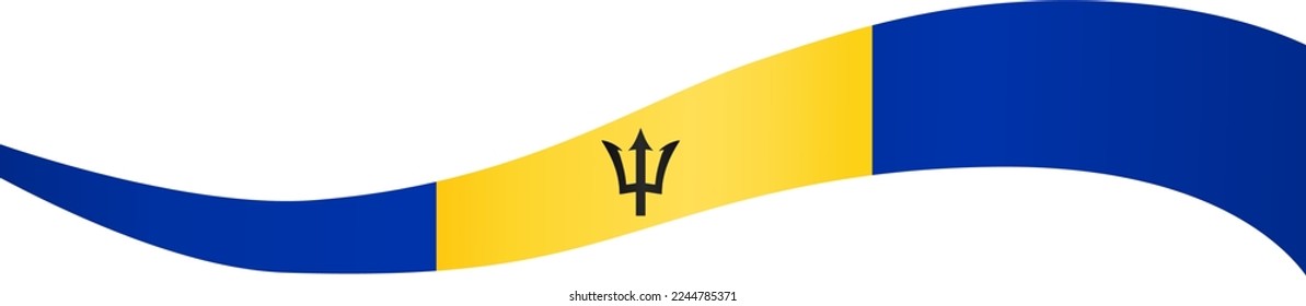 Barbados  flag wave  isolated  on png or transparent background,Symbol Barbados ,template for banner,card,advertising ,promote,and business matching country poster, vector illustration