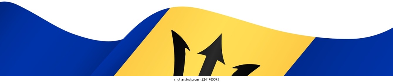 Barbados  flag wave  isolated  on png or transparent background,Symbol Barbados ,template for banner,card,advertising ,promote,and business matching country poster, vector illustration