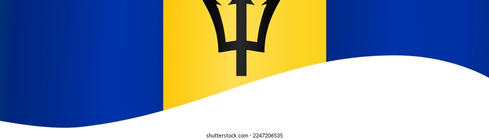Barbados  flag wave  isolated  on png or transparent background,Symbol Barbados ,template for banner,card,advertising ,promote,and business matching country poster, vector illustration