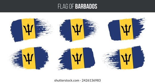 Barbados flags brush stroke grunge vector illustration flag of barbados isolated on white