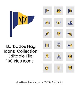 Iconos de banderas de Barbados 18 estilos