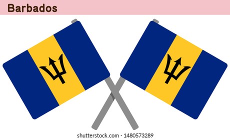 Barbados Flags Isolated on white Background. vector illustration.