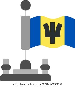 Barbados Flat Style Icon Design