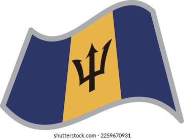 Barbados fluttering national flag illustration vector material
