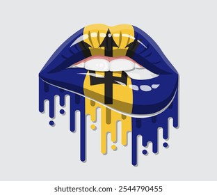 Barbados glossy lips pride flag