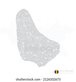 Barbados grey map isolated on white background with abstract mesh line and point scales. Vector illustration eps 10