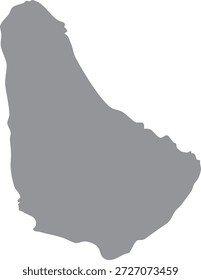 Vector gris de la silueta del mapa de Barbados