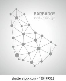 Barbados grey vector  dot outline map