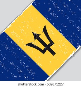 Barbados grunge flag diagonal background. Vector illustration.