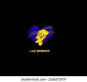 Barbados grunge flag heart for your design.