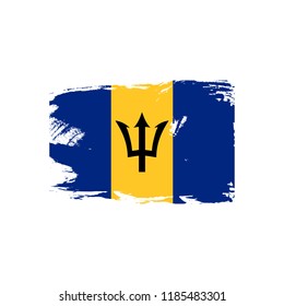 Barbados grunge flag. vector illustration