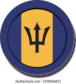 Bandera de Barbados dibujada a mano, bandera de Barbados dibujada a mano