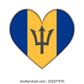 Barbados heart flag vector illustration