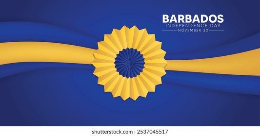 Dia da Independência de Barbados 30 de novembro bandeira fita vetor cartaz