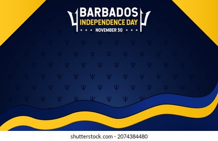 Barbados Independence Day Background or Greeting Card Design. November 30. With a trident, map icon, and Barbados flag. Premium vector template
