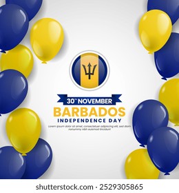 Barbados Independence Day Celebration Background Post  with Balloons Illustration