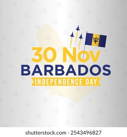 Barbados Independence Day Celebration post, November 30, Barbados Freedom Tribute, Patriotism, National Pride, Caribbean Heritage, Barbados Flag Colors, Unity and Culture, Proud, social media, vector