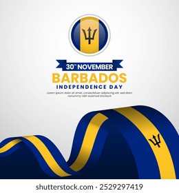 Día de la Independencia de Barbados 30 de noviembre Celebración Plantilla de diseño de fondo de Anuncio cuadrado para correo, póster, Anuncio, publicidad, tarjeta de felicitación