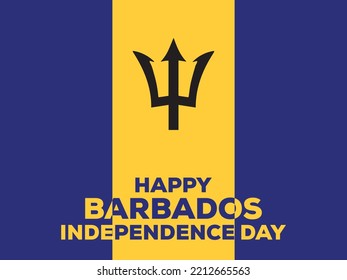 Barbados Independence Day vector with black and yellow text