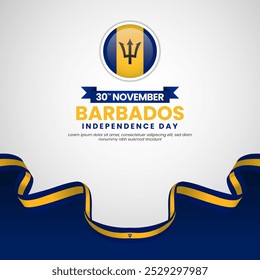 Dia da Independência de Barbados acenando banner da bandeira da faixa de opções para o modelo de mídia social