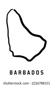 Esquema simple del mapa de las islas de Barbados. Mapa de estilo simplificado dibujado a mano por vectores.