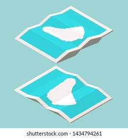 Barbados isometric maps. Two sides view. Vector illustration