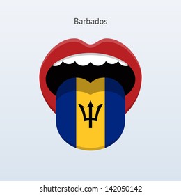 Barbados language. Abstract human mouth. Vector illustration.