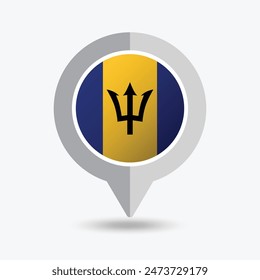 Barbados Locación Pin Icon Ilustración vectorial