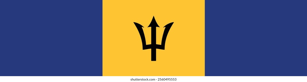Barbados long banner flag digital vector illustration