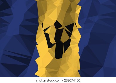 Barbados low poly flag