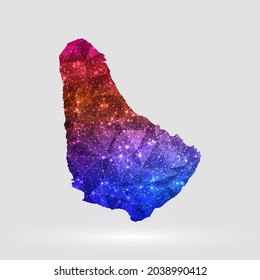 Barbados-Karte Hintergrund im polygonalen Stil. Vektorgrafik Low-Poly-farbige Barbados-Karte von einzeln. Vektor EPS10.
