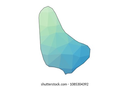 Barbados map - Colorful Polygonal map of Barbados rumpled triangular low poly style gradient graphic background , Vector illustration eps 10